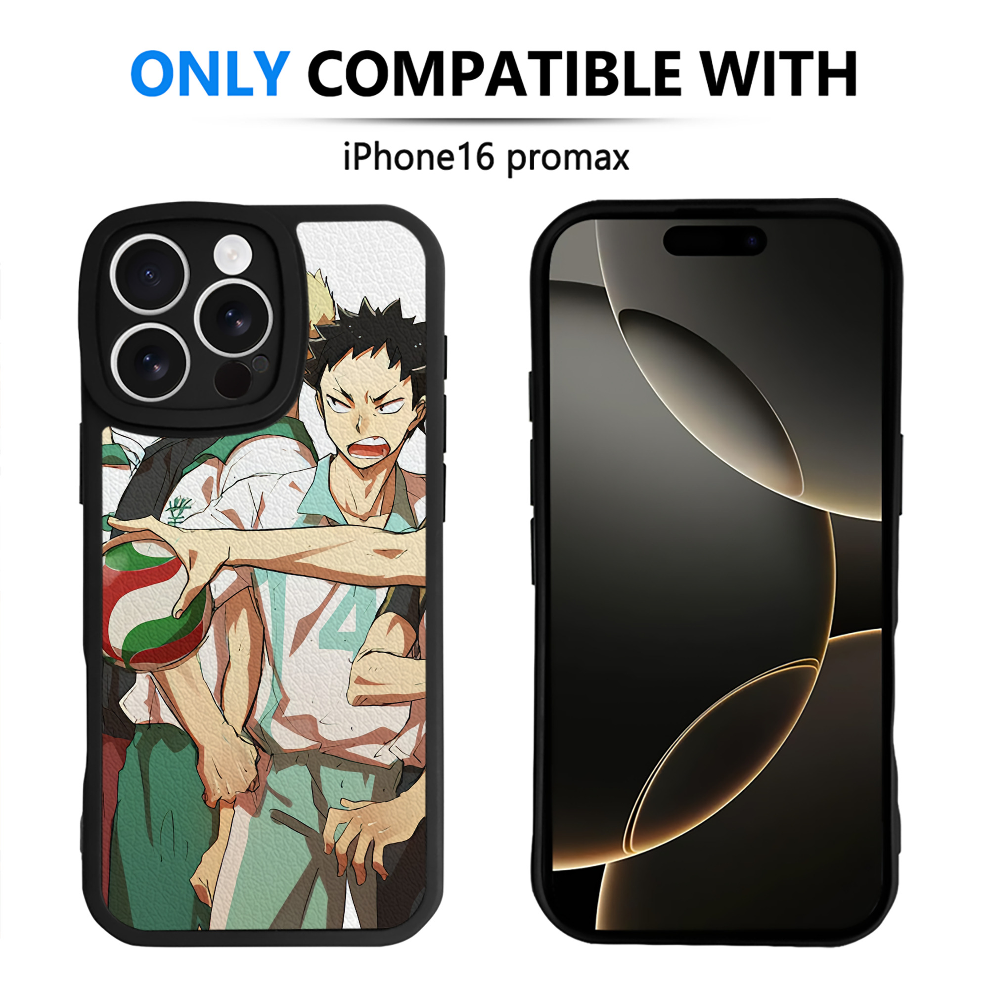 （画像用） ハイキュー!! Haikyu!! 【iPhone 16シリーズ対応】シリコンスマホケース（レザー調） 材質：シリコン